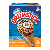 Nestle Drumstick vanilla caramel frozen dairy dessert cones, 4 cones Full-Size Picture